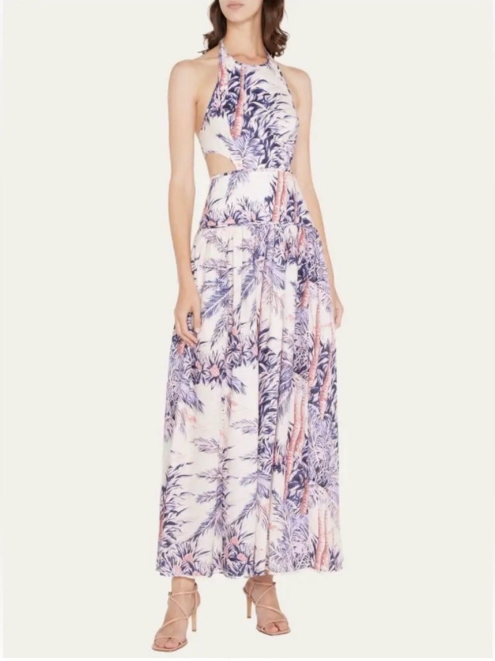 Zimmermann Circa-Halter Cut out Maxi Dress with Lavender Accents - Picture 2 of 7
